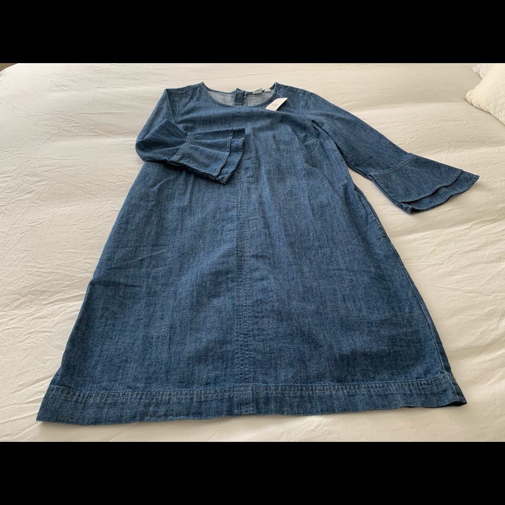 Gap Chambray Denim Dress with Bell Sleeve
